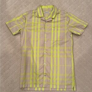 Burberry Beige and Yellow Checkered Boys Shirt